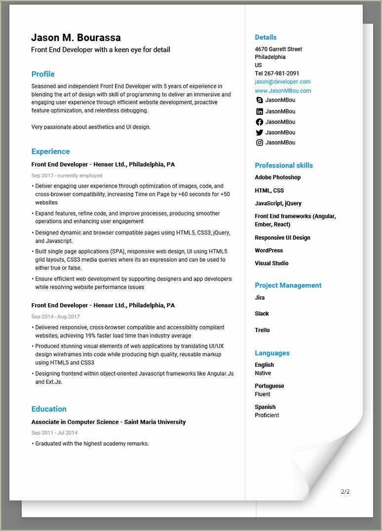 Resume Sample Format Pdf File Resume Example Gallery