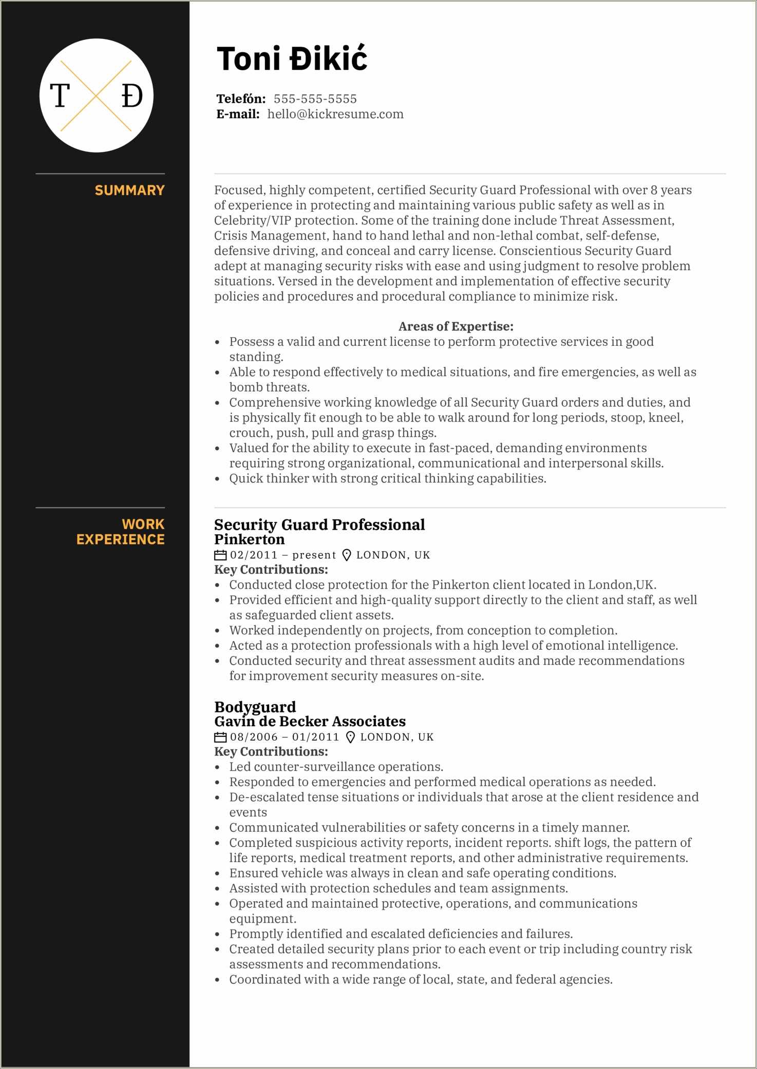 Resume Sample Security Officer Australia - Resume Example Gallery