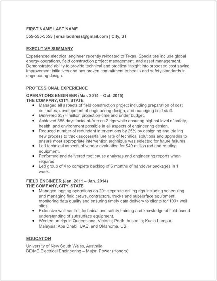 Resume Samples Electrical Engineering Masters - Resume Example Gallery