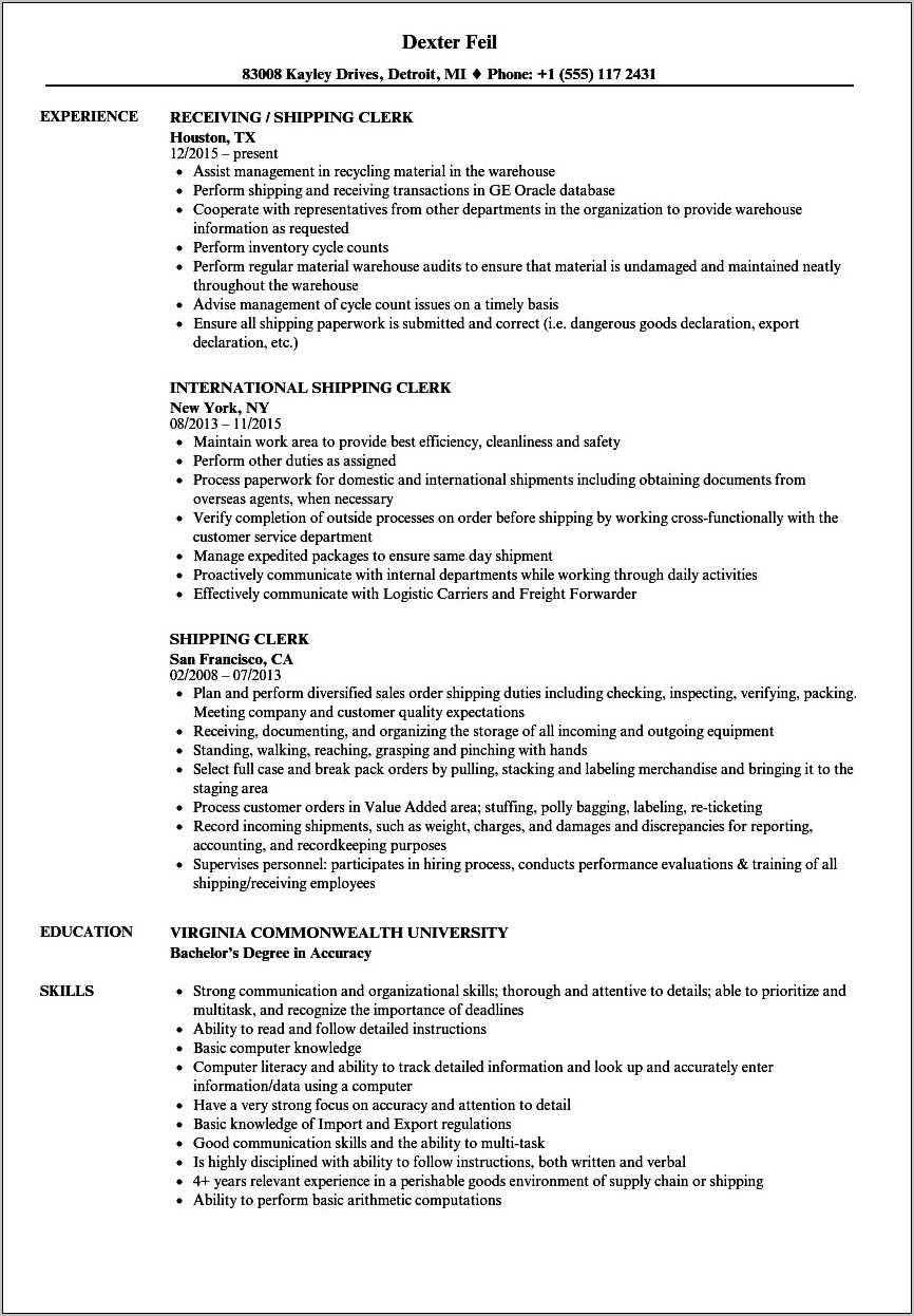 resume-samples-for-assistant-shipping-resume-example-gallery