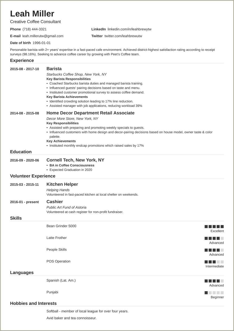 resume-samples-for-starbucks-barista-resume-example-gallery