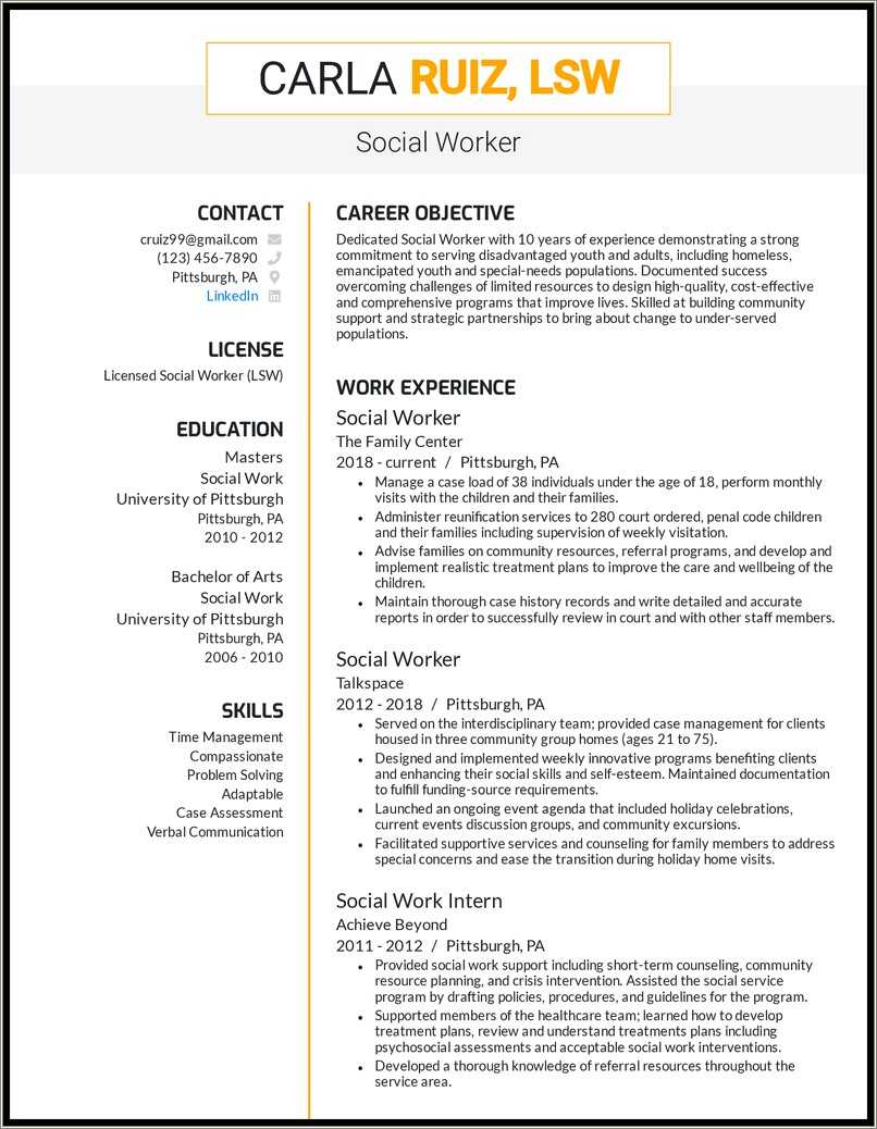 How To Write A Resume For Support Worker