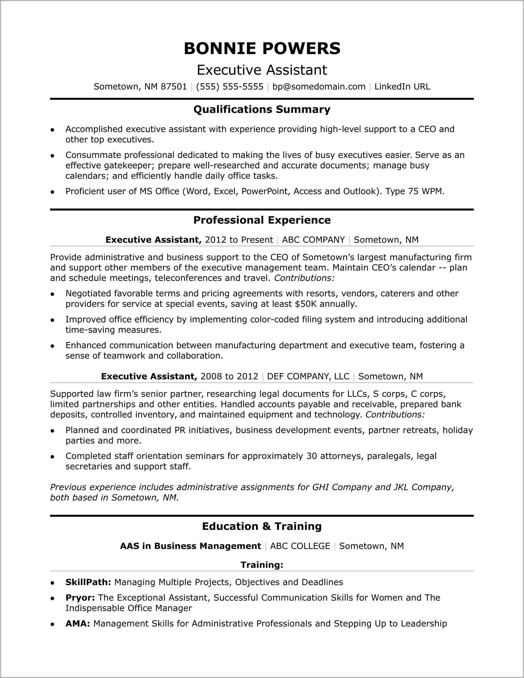 resume-secretary-career-focus-samples-resume-example-gallery