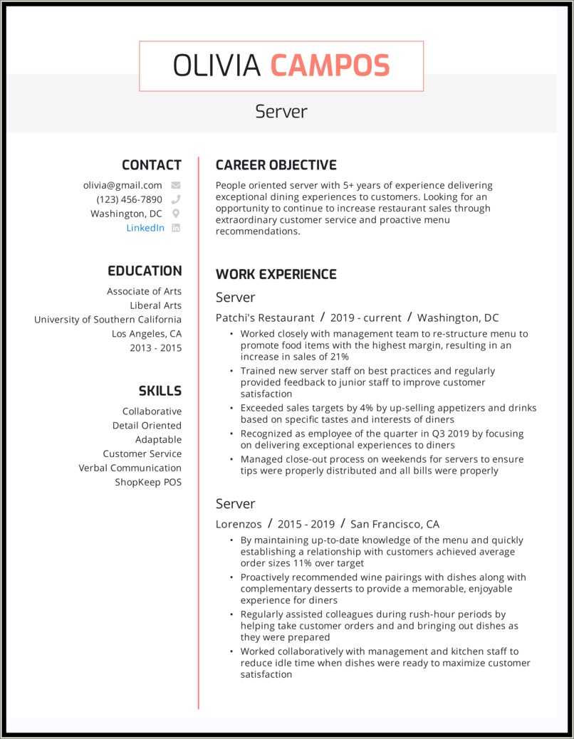 resume-summary-examples-for-restaurants-resume-example-gallery