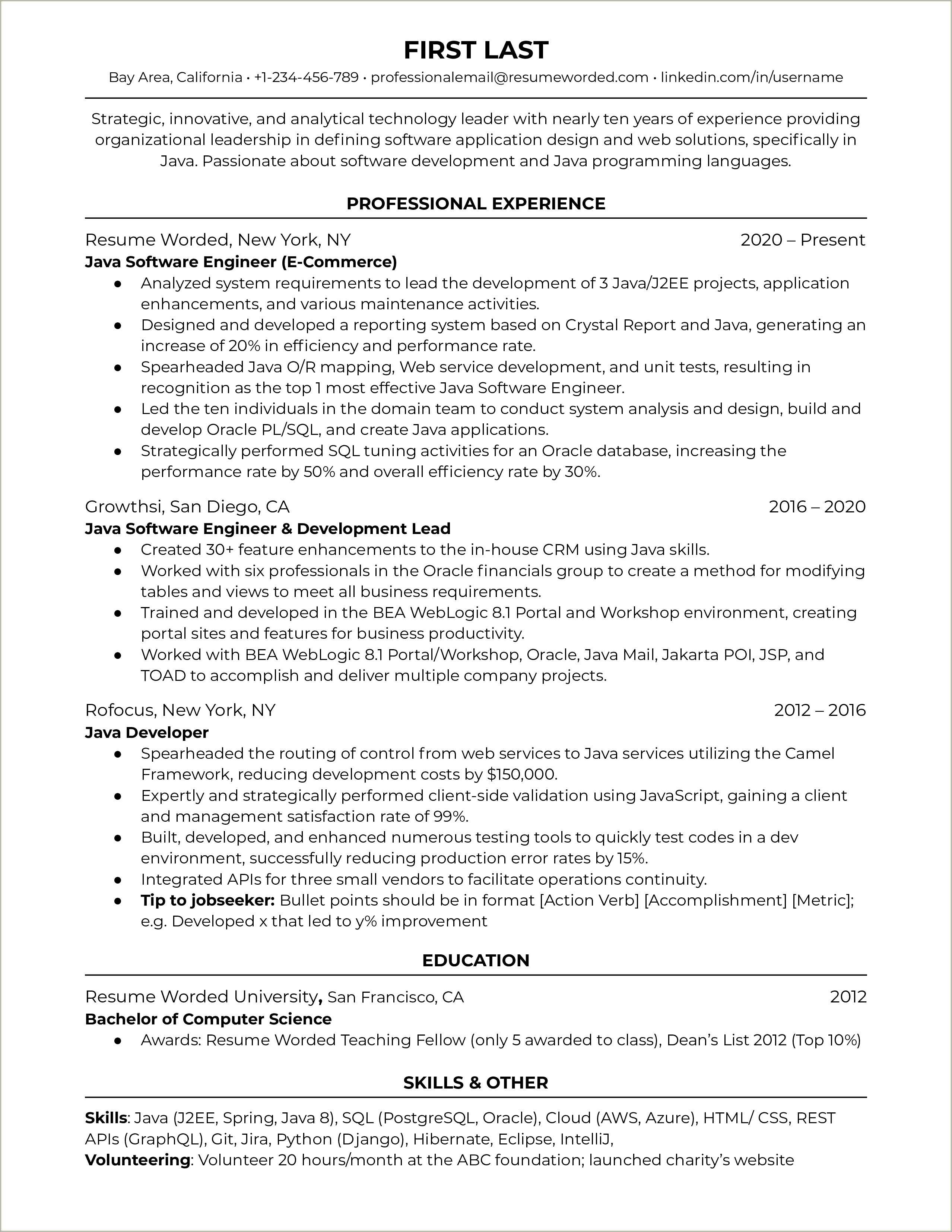 Software Engineer Resume Should I Have A Summary - Resume Example Gallery