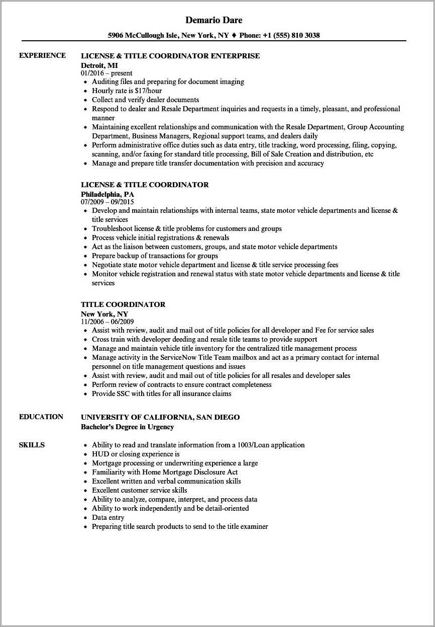 Resume Title Examples For Students Resume Example Gallery