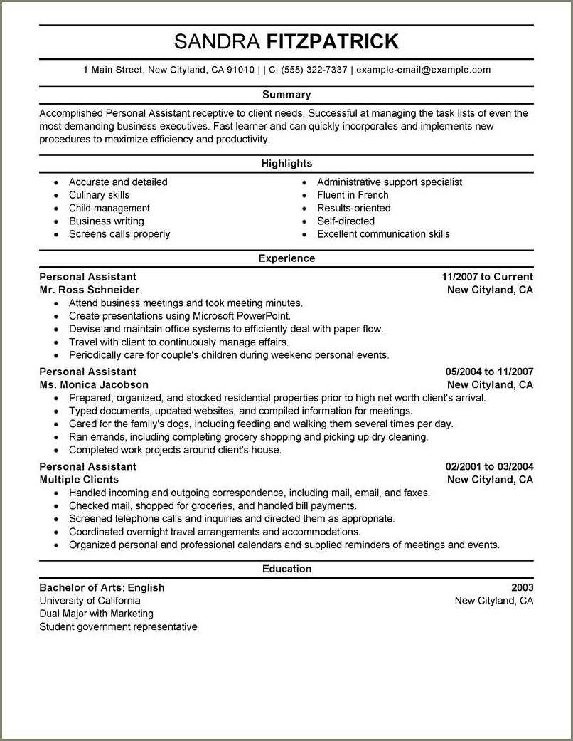 Personal Details In Resume Example - Resume Example Gallery