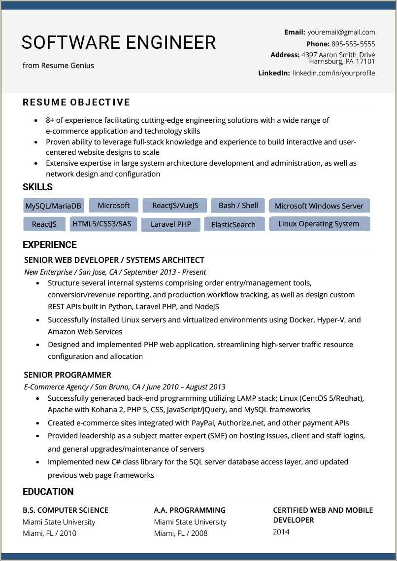 Resume Wording Computer Skills Examples Resume Example Gallery