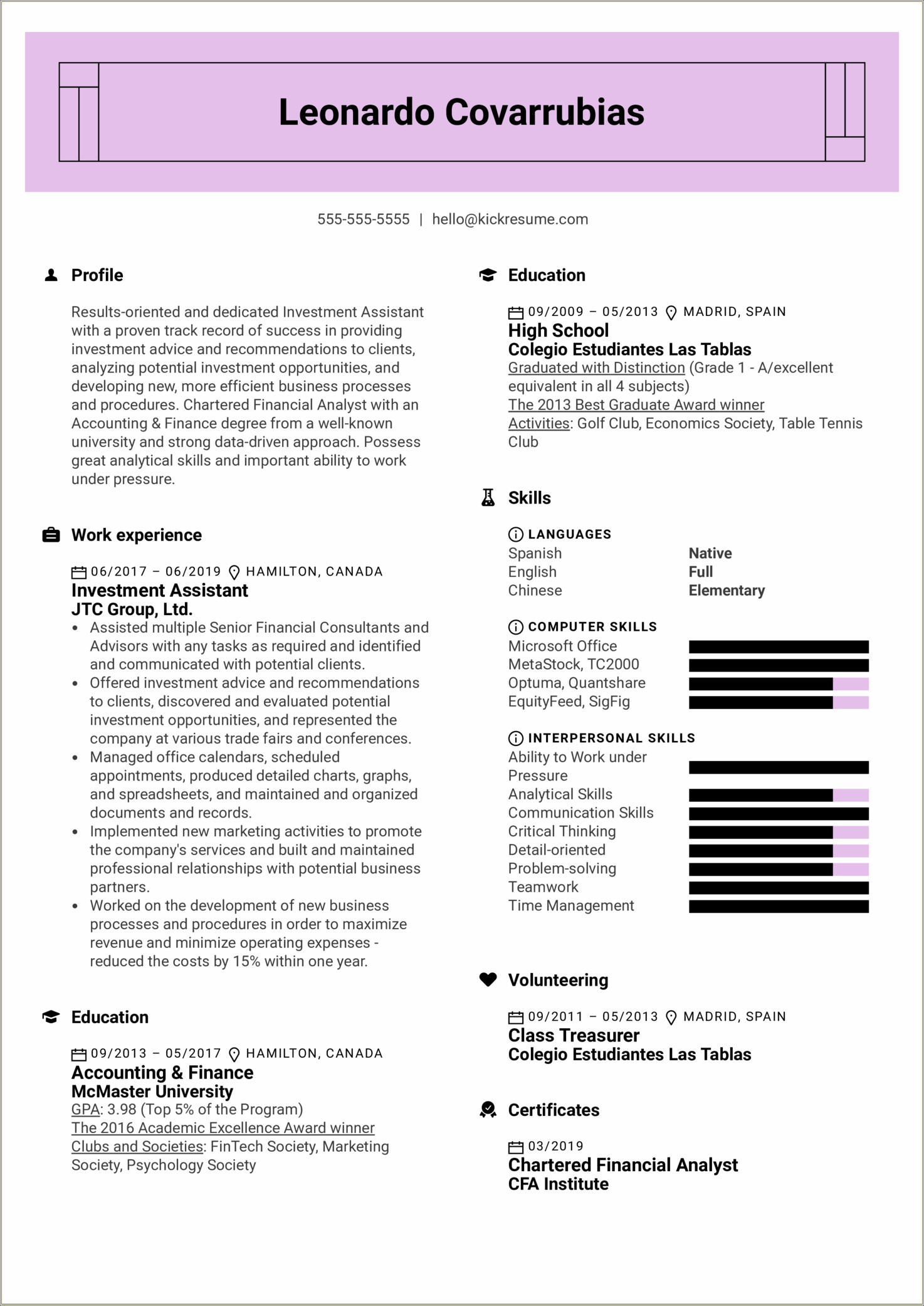 resume-working-towards-cfa-example-resume-example-gallery