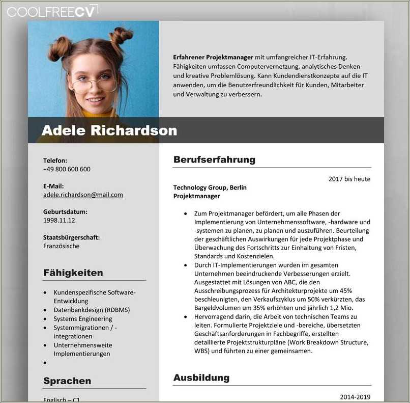 Reverse Chronological Format Resume Example Resume Example Gallery