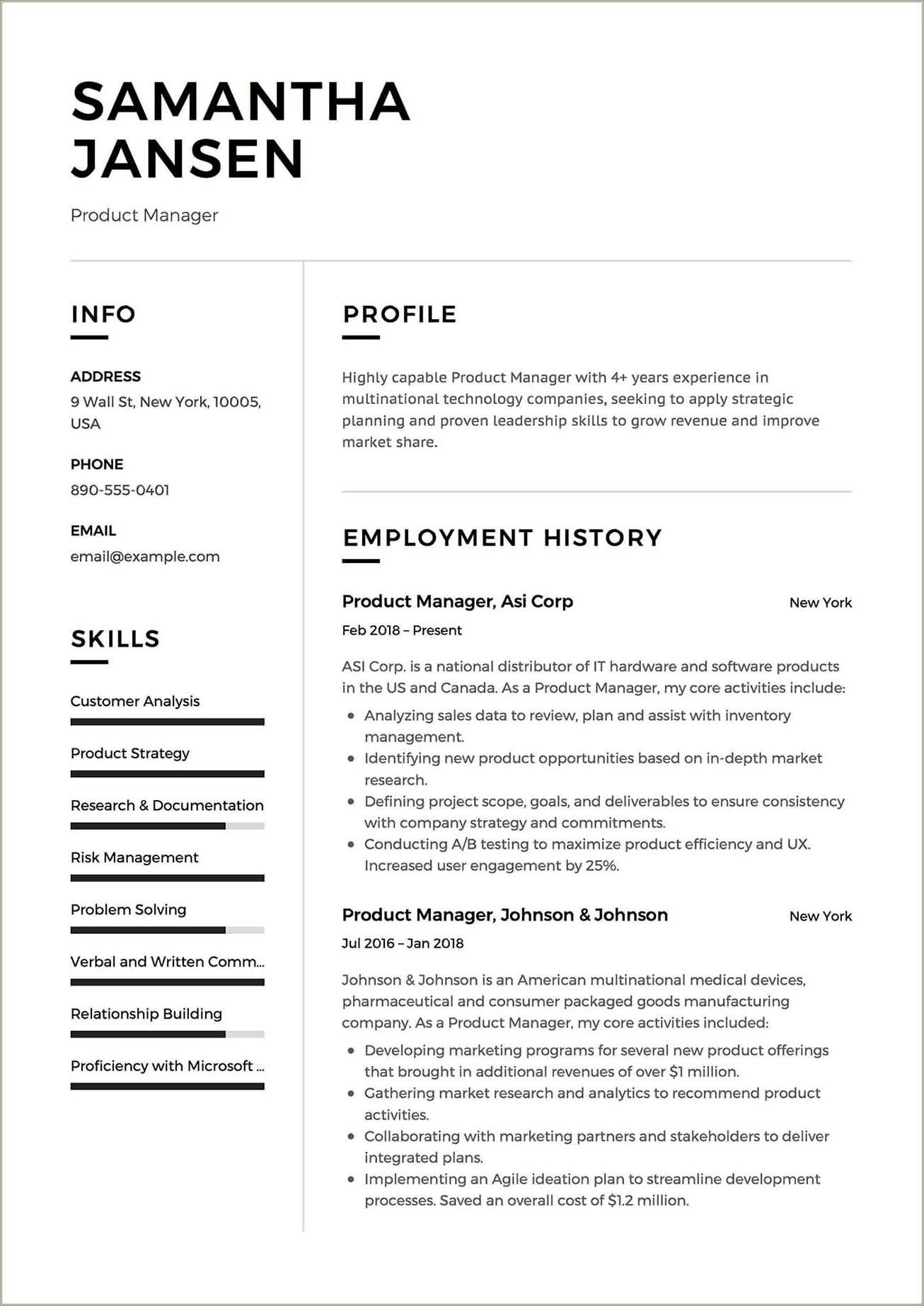 Reverse Chronological Resume Sample Doc - Resume Example Gallery