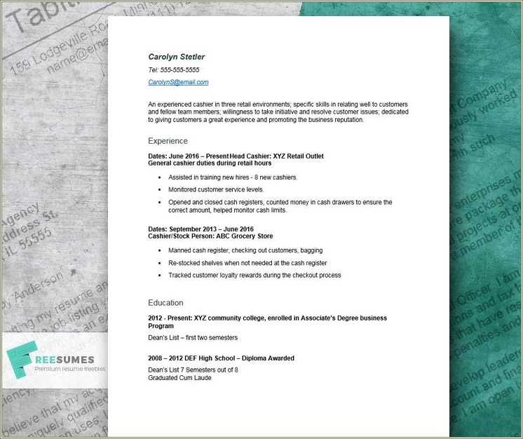 sample-cashier-customer-service-resume-resume-example-gallery