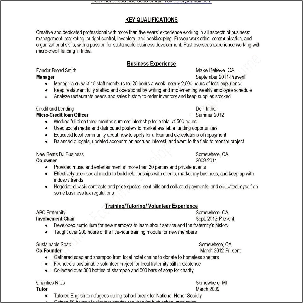 Sample Of College Activities Resume - Resume Example Gallery