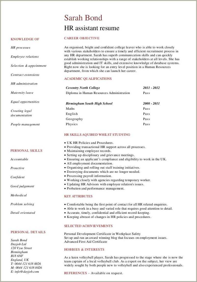 sample-high-school-hr-resume-resume-example-gallery