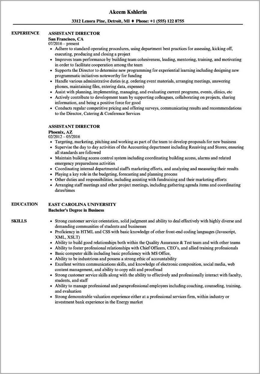 Associate Director Resume Sample In Cognizant - Resume Example Gallery