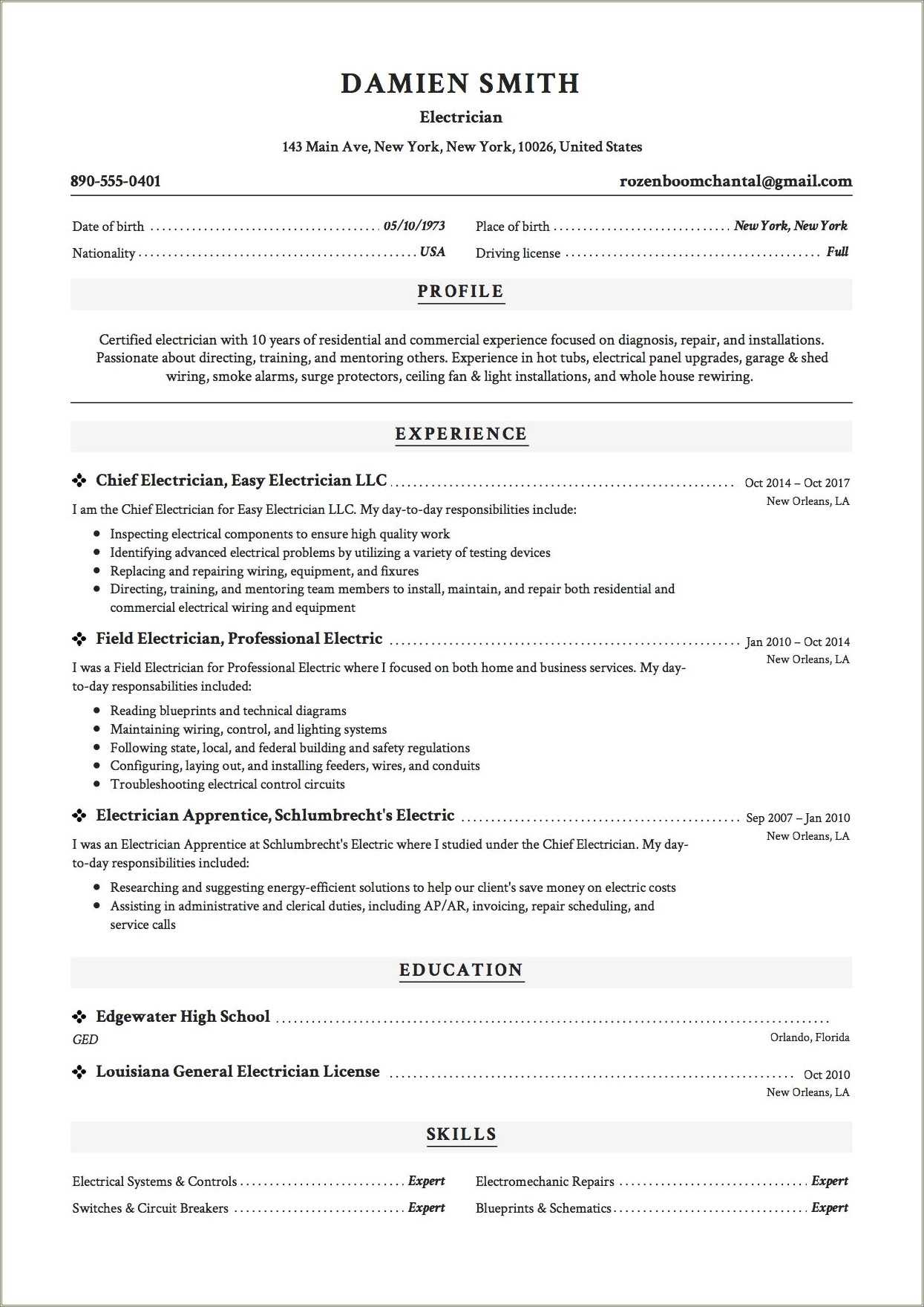 sample-journeyman-electrician-skills-resume-resume-example-gallery