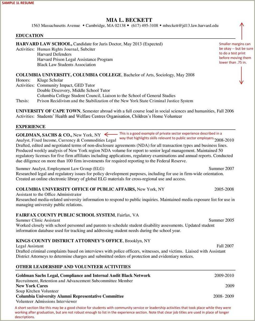 Sample Law Student Resume Harvard - Resume Example Gallery