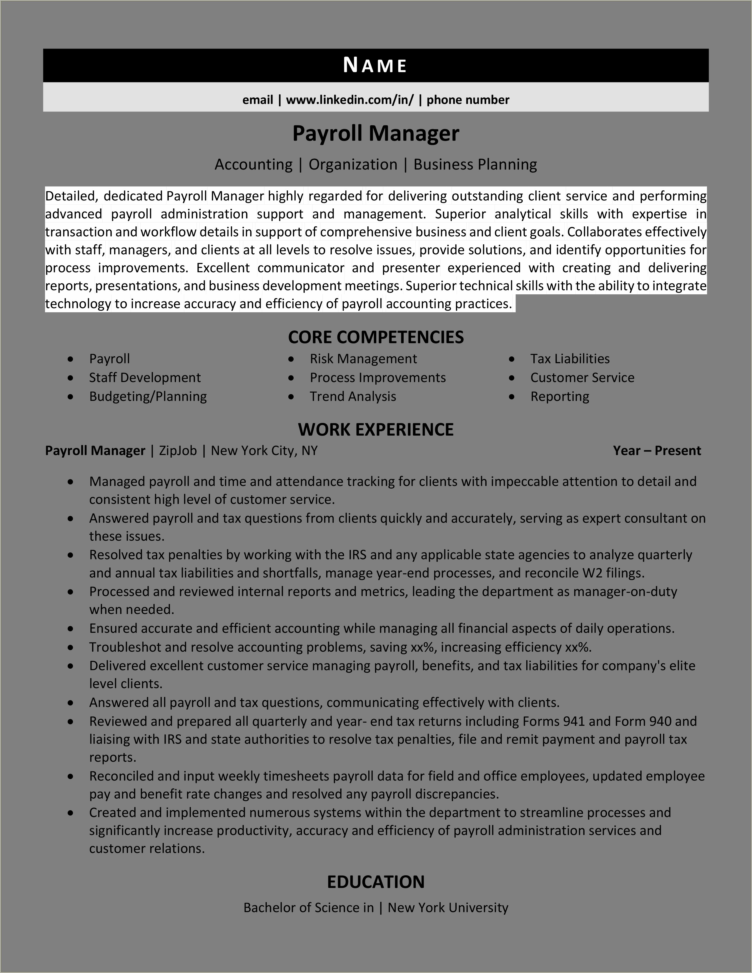 sample-payroll-manager-resume-objective-resume-example-gallery