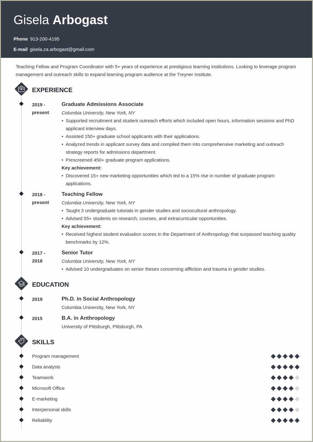 Sample Phd Resumes For It - Resume Example Gallery