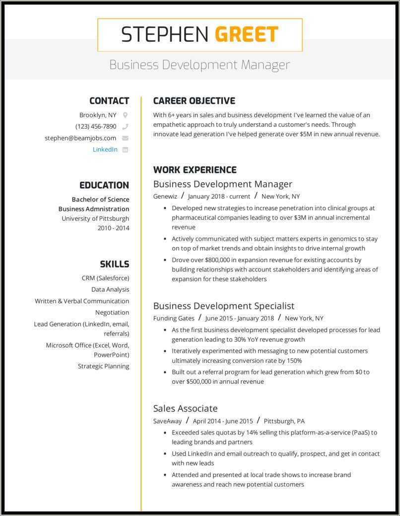 Sample Resume Career Objective Examples - Resume Example Gallery