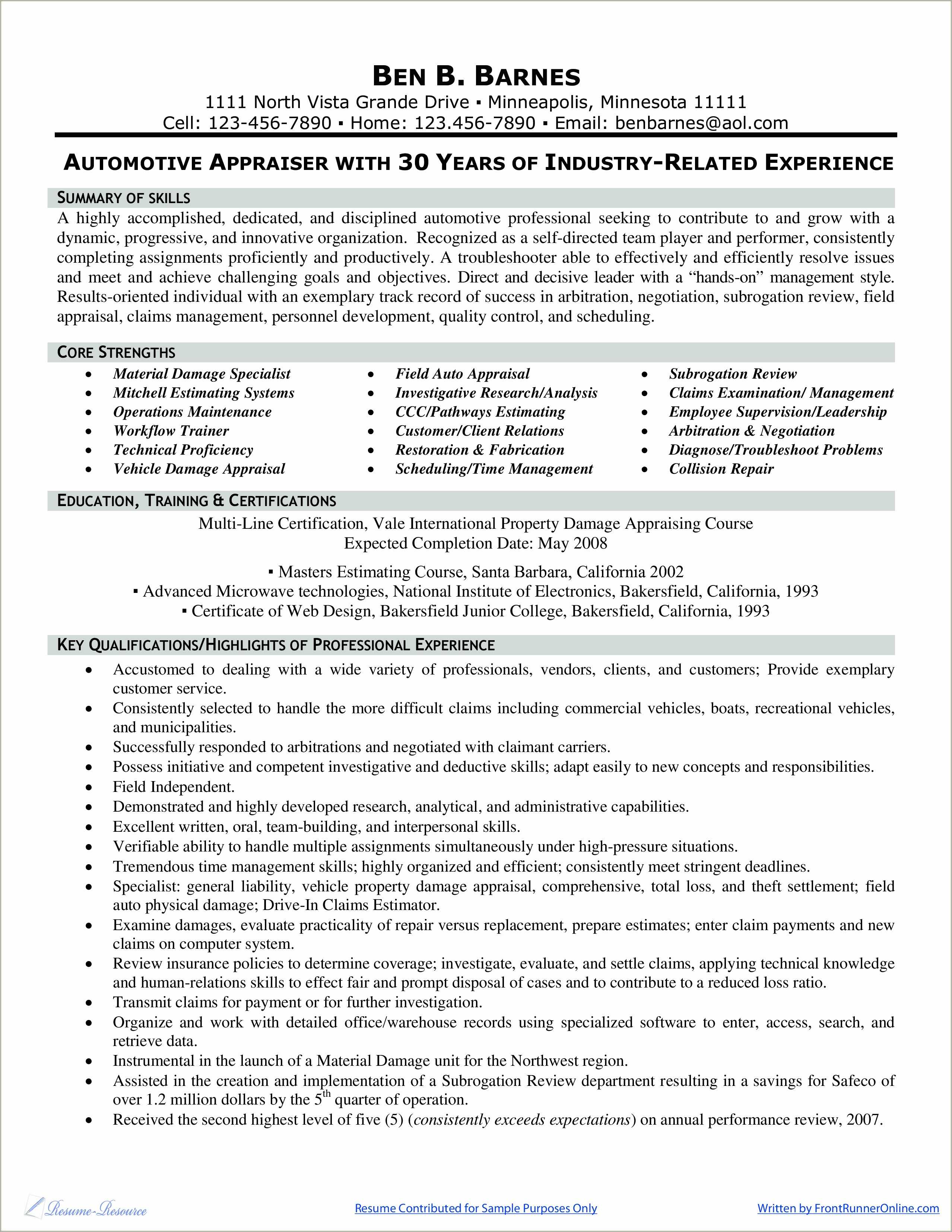 claims-adjuster-trainee-resume-objective-example