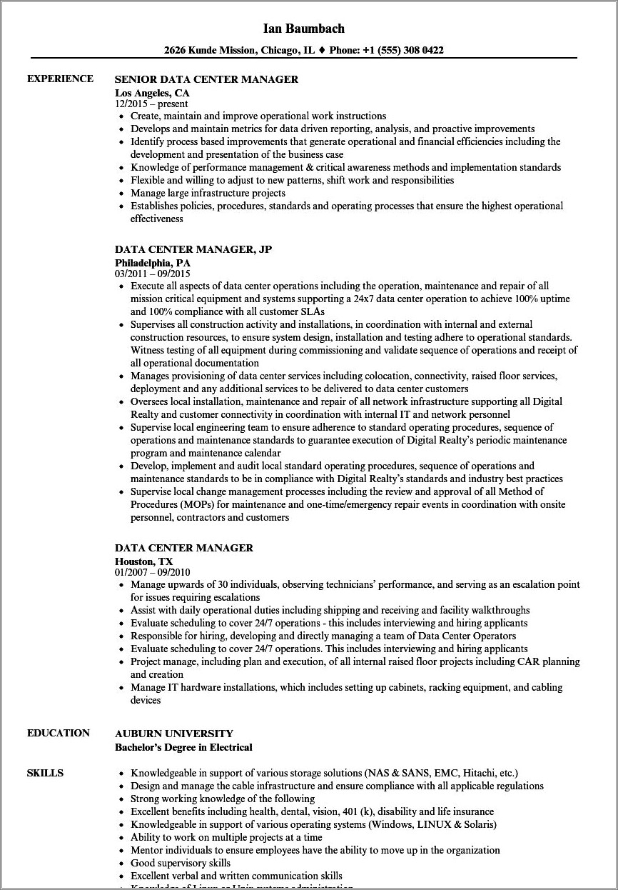 Sample Resume Director Data Management - Resume Example Gallery