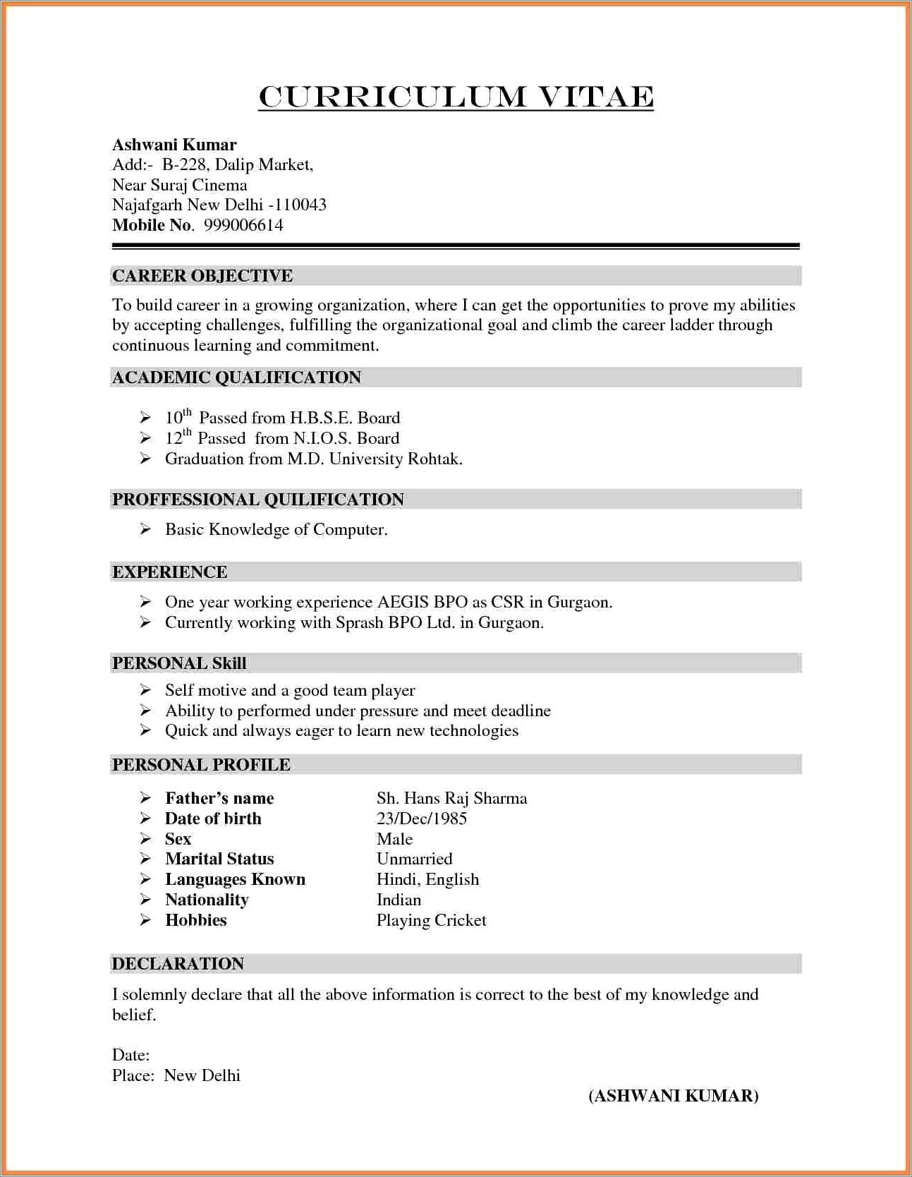 sample-resume-for-bpo-fresher-resume-example-gallery