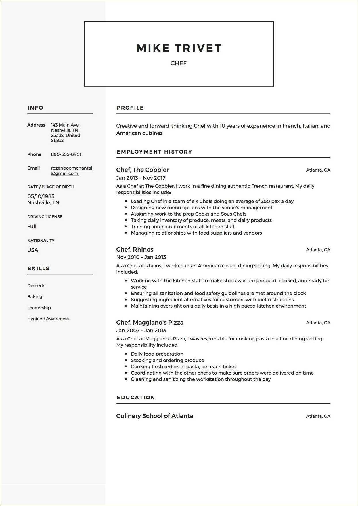 south-indian-chef-resume-sample-resume-example-gallery