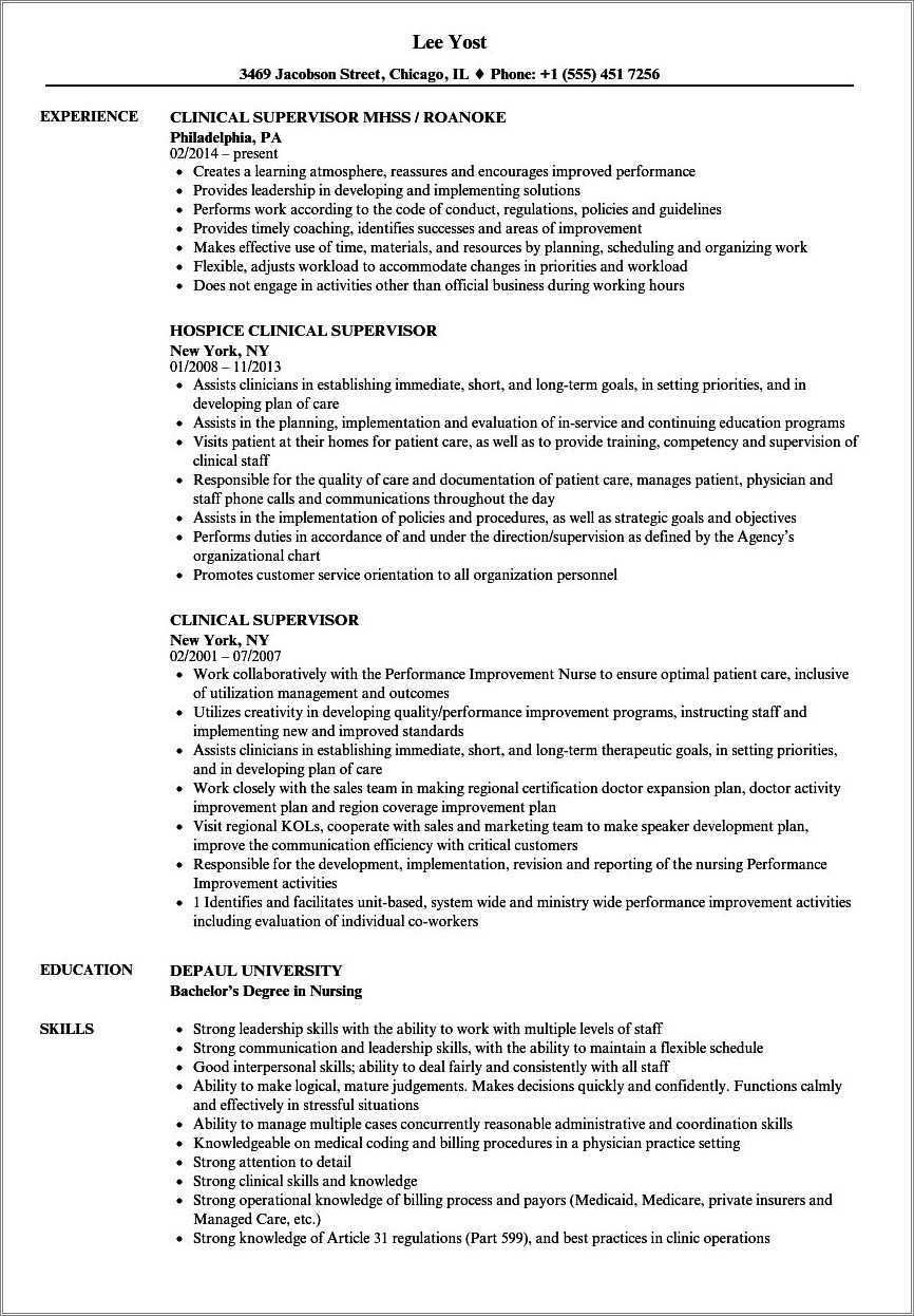 Sample Resume For Ophthalmic Nurse - Resume Example Gallery