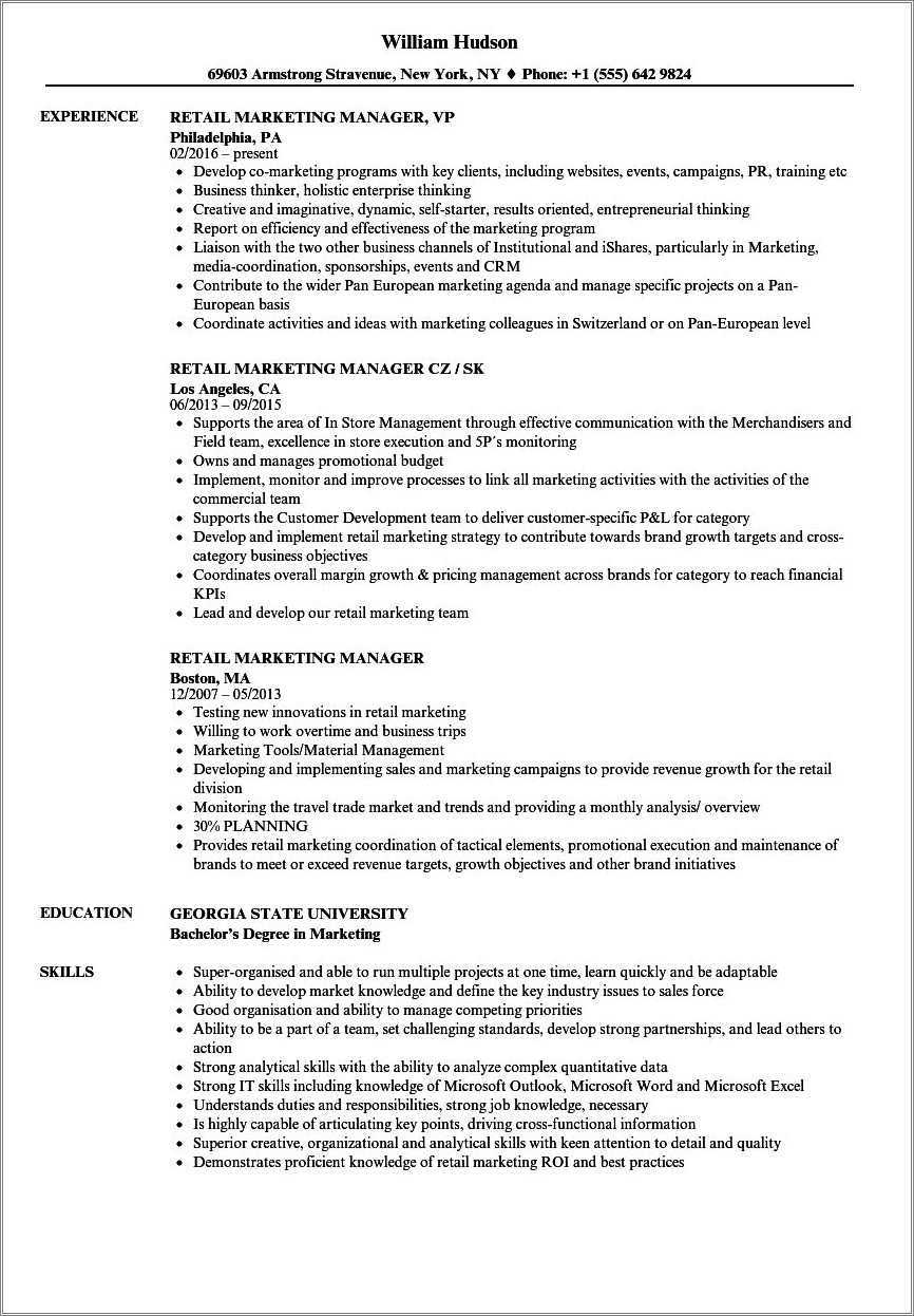 Sample Resume For Shopping Mall - Resume Example Gallery