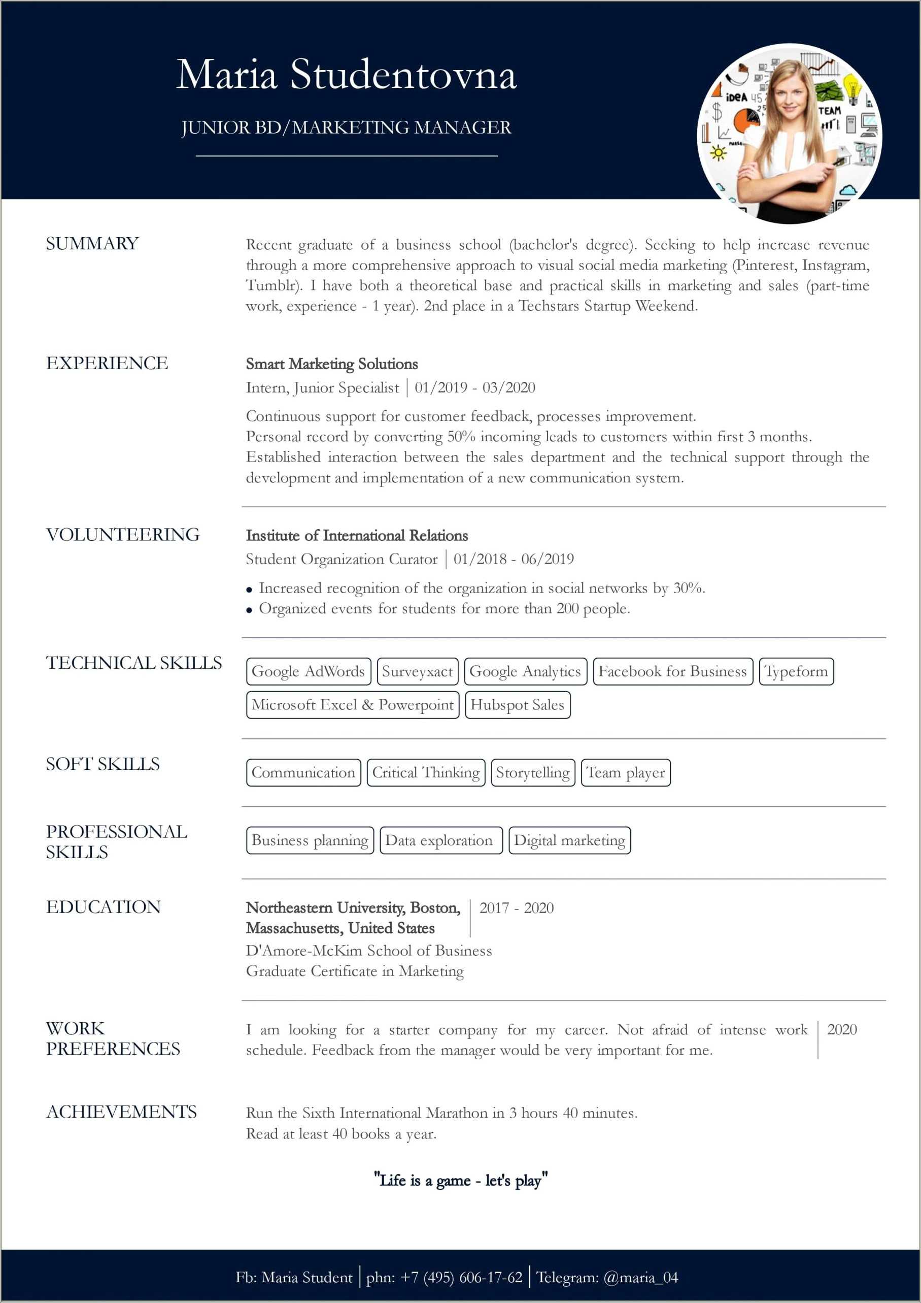 Sample Resume For Practicum Students Resume Example Gallery