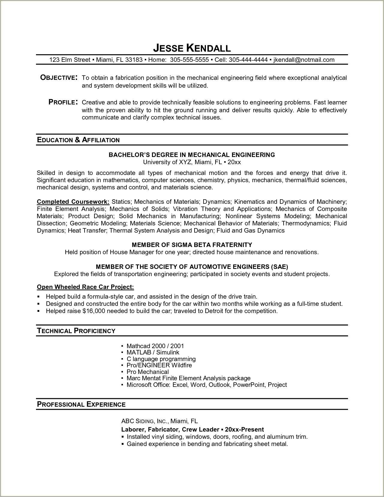 Sample Resume For Uni Students - Resume Example Gallery