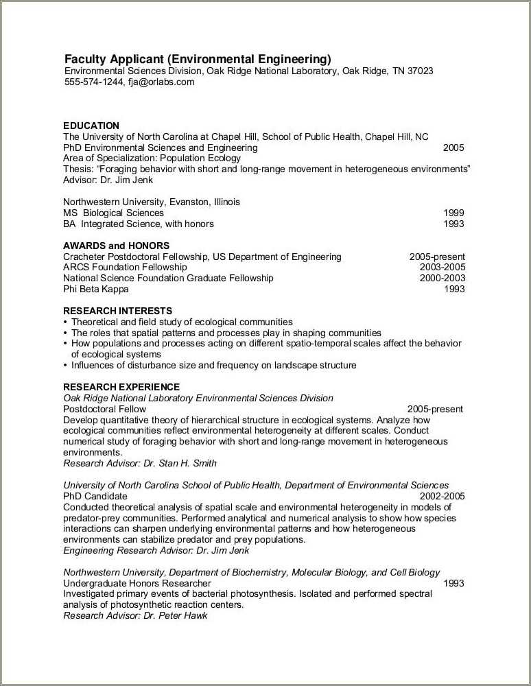 Sample Resume Life Science Postdoc - Resume Example Gallery