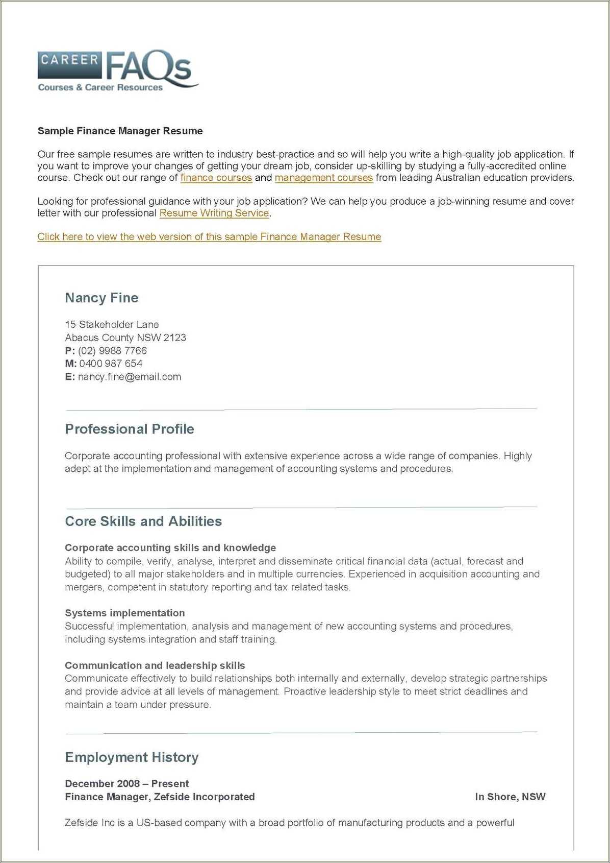 Mergers And Acquisitions Resume Example Resume Example Gallery