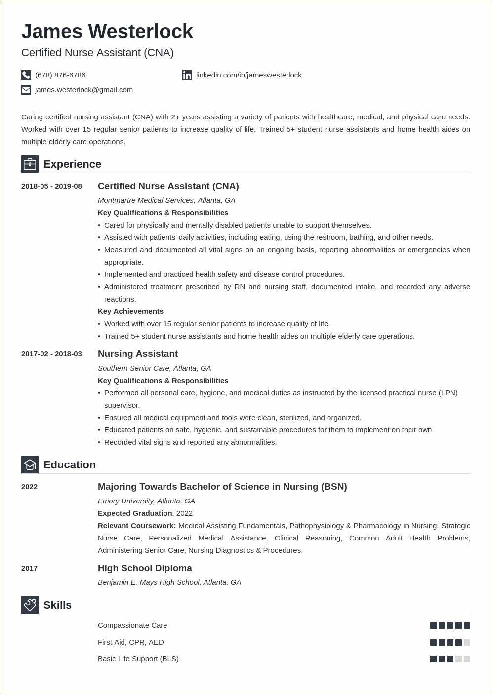 Nursing Assistant Skills For Resume Examples