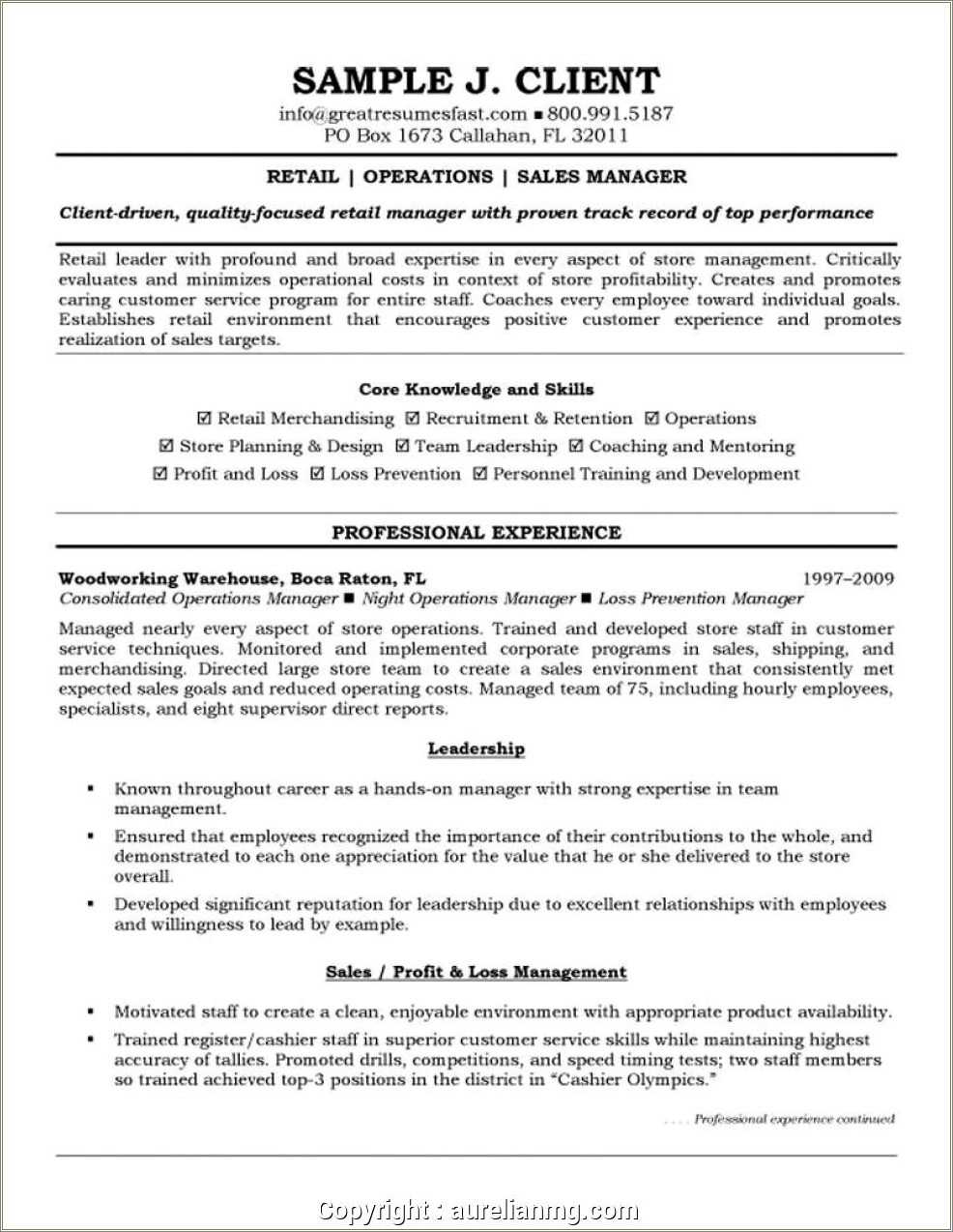 Sample Resume Skills For Retail Resume Example Gallery