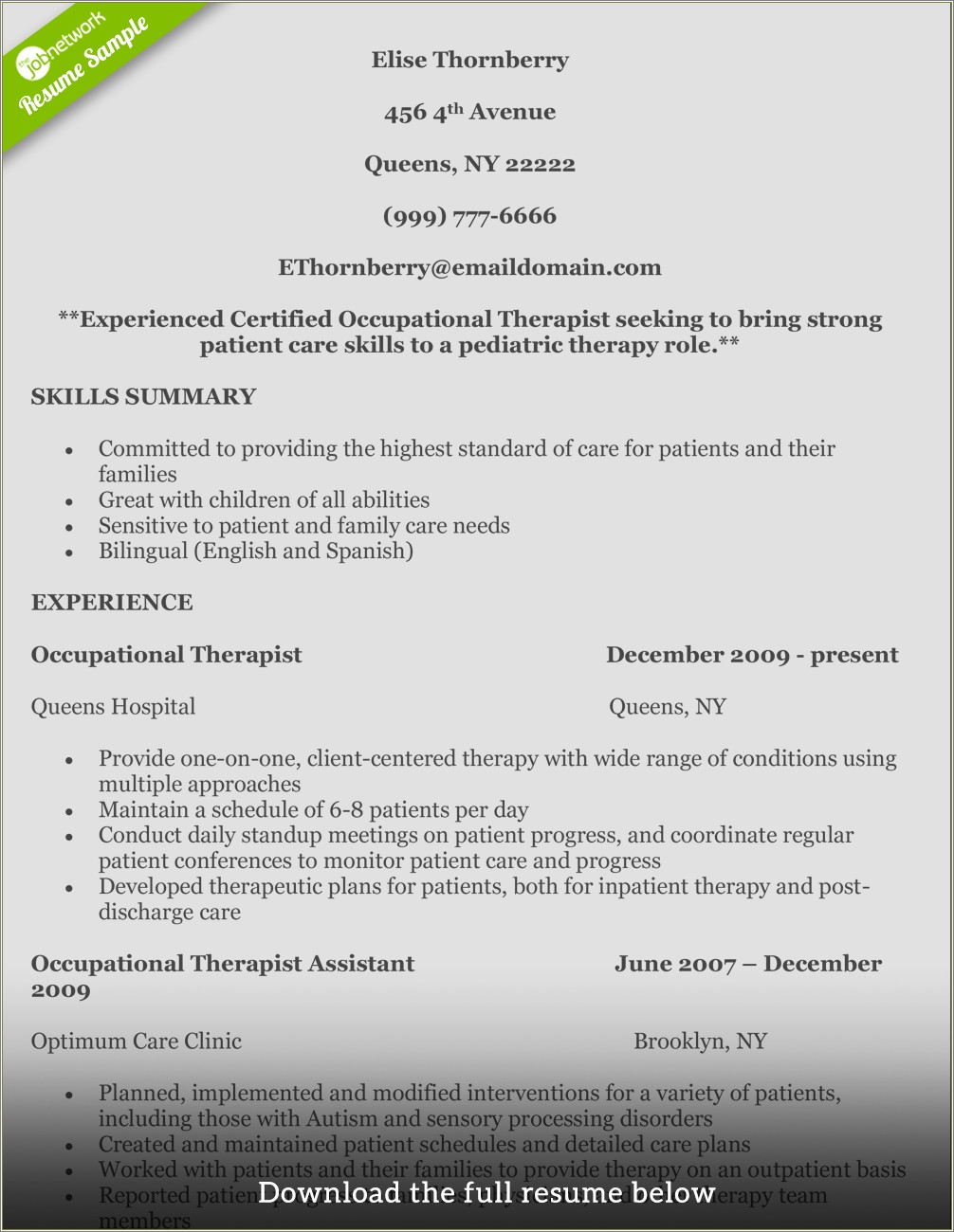 sample-resumes-for-occupational-therapists-resume-example-gallery