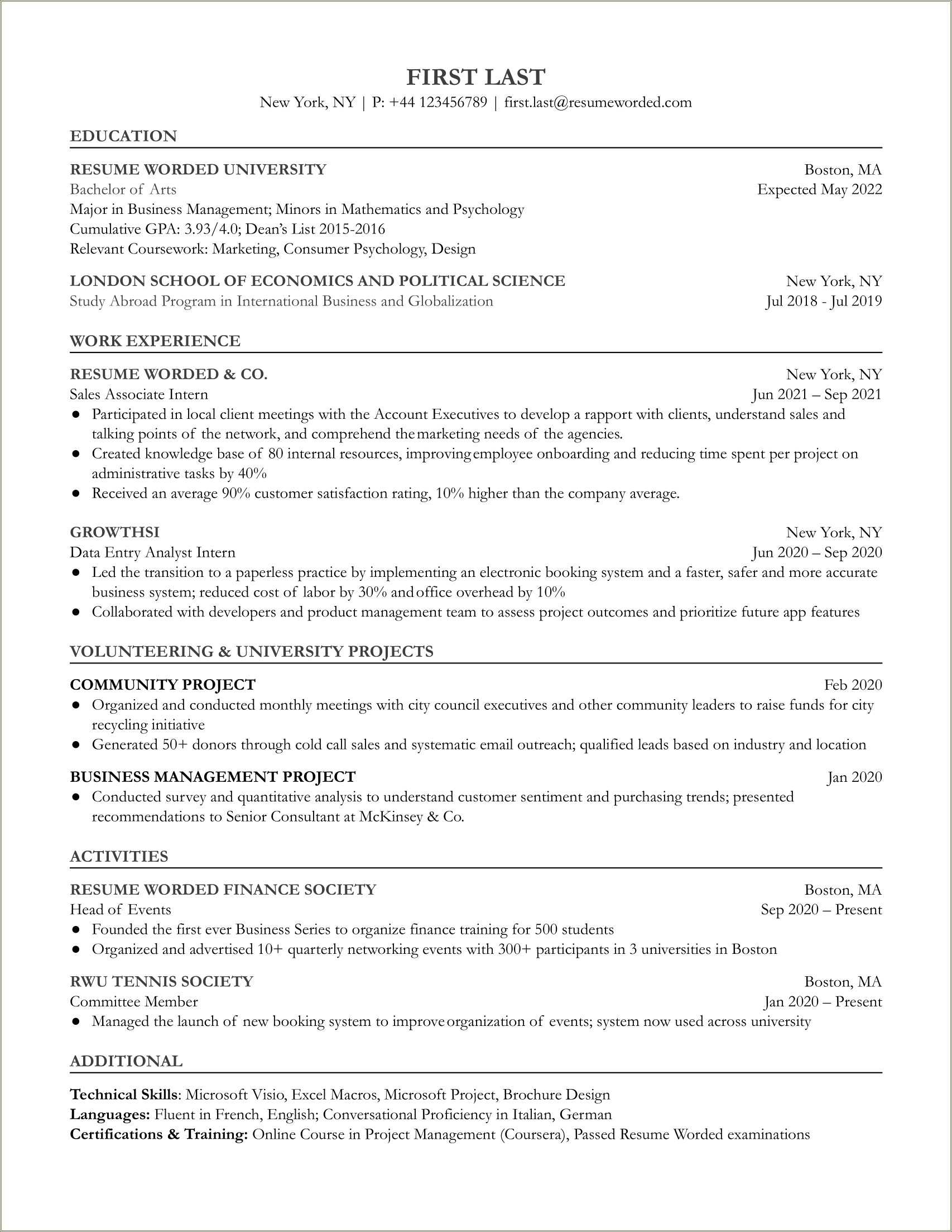 Sample Retail Resume Entry Level - Resume Example Gallery