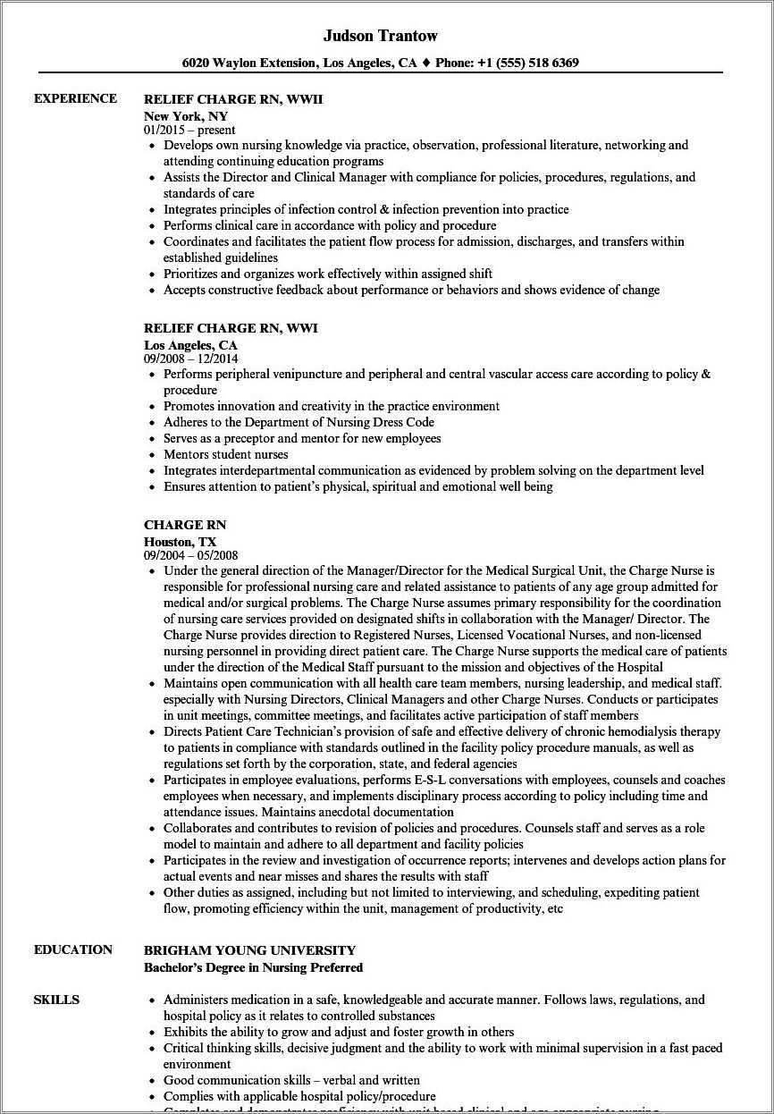 sample-rn-charge-nurse-resume-resume-example-gallery