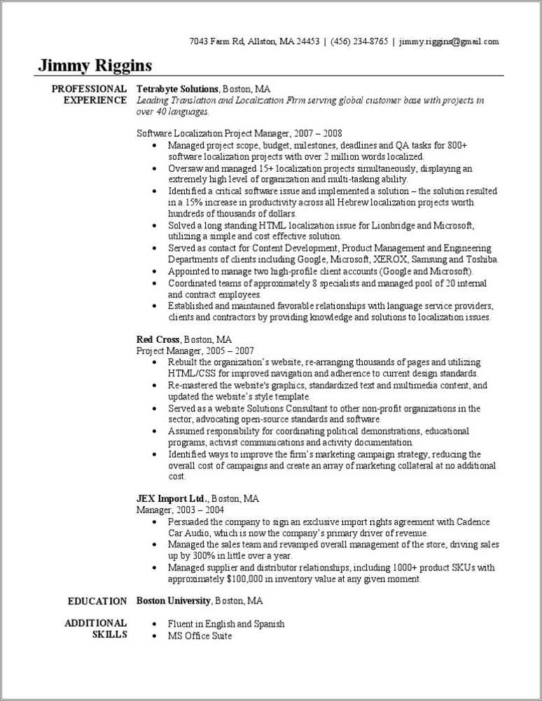 Sap Project Manager Resume Doc Resume Example Gallery