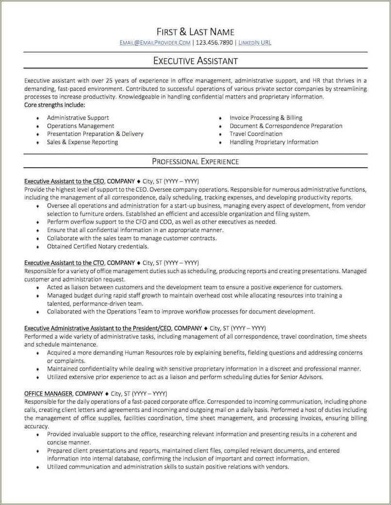 School Administrative Assistant Sample Resume - Resume Example Gallery