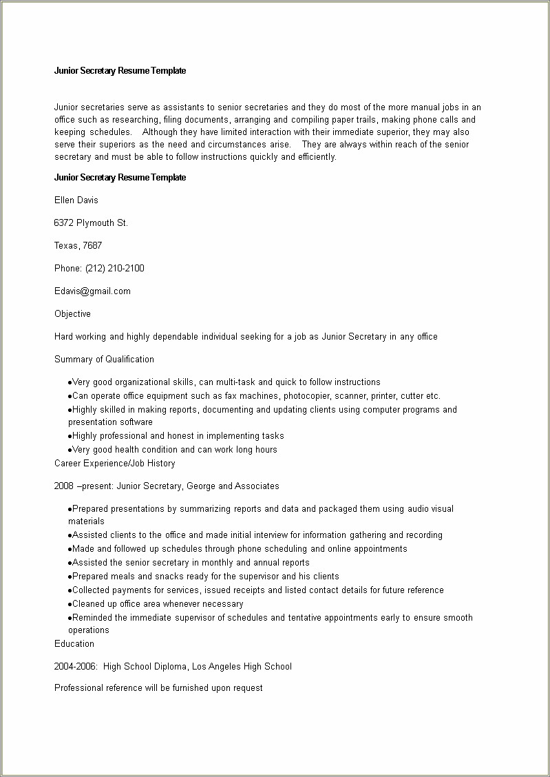 top-16-secretary-resume-objective-examples-resumecat