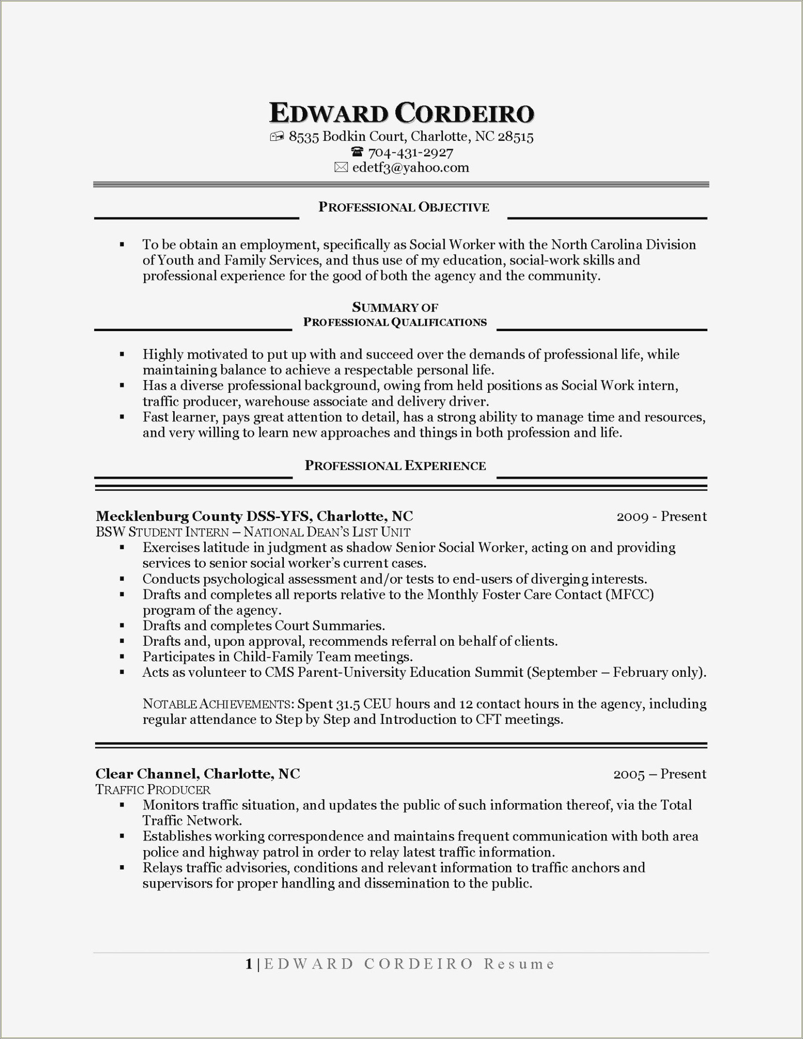 school social worker skills resume