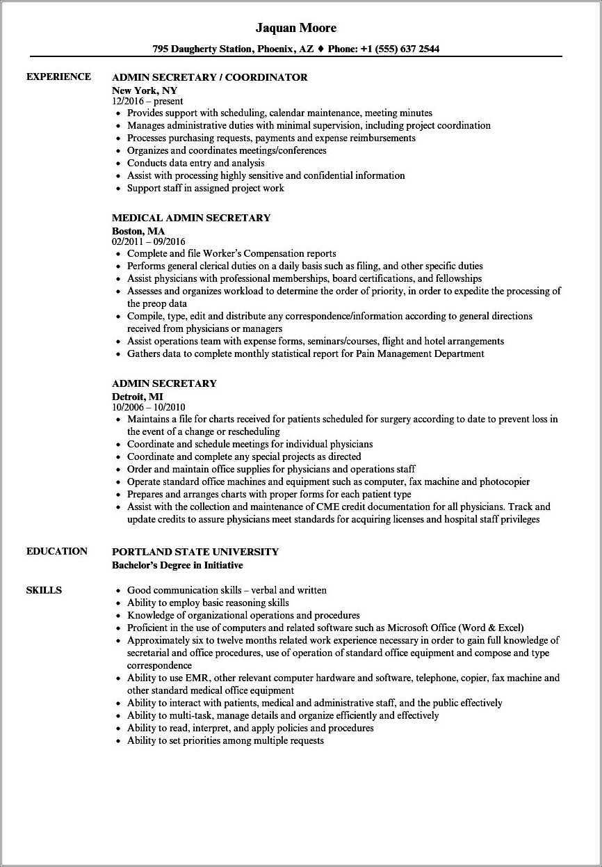 secretary-job-description-resume-example-resume-example-gallery