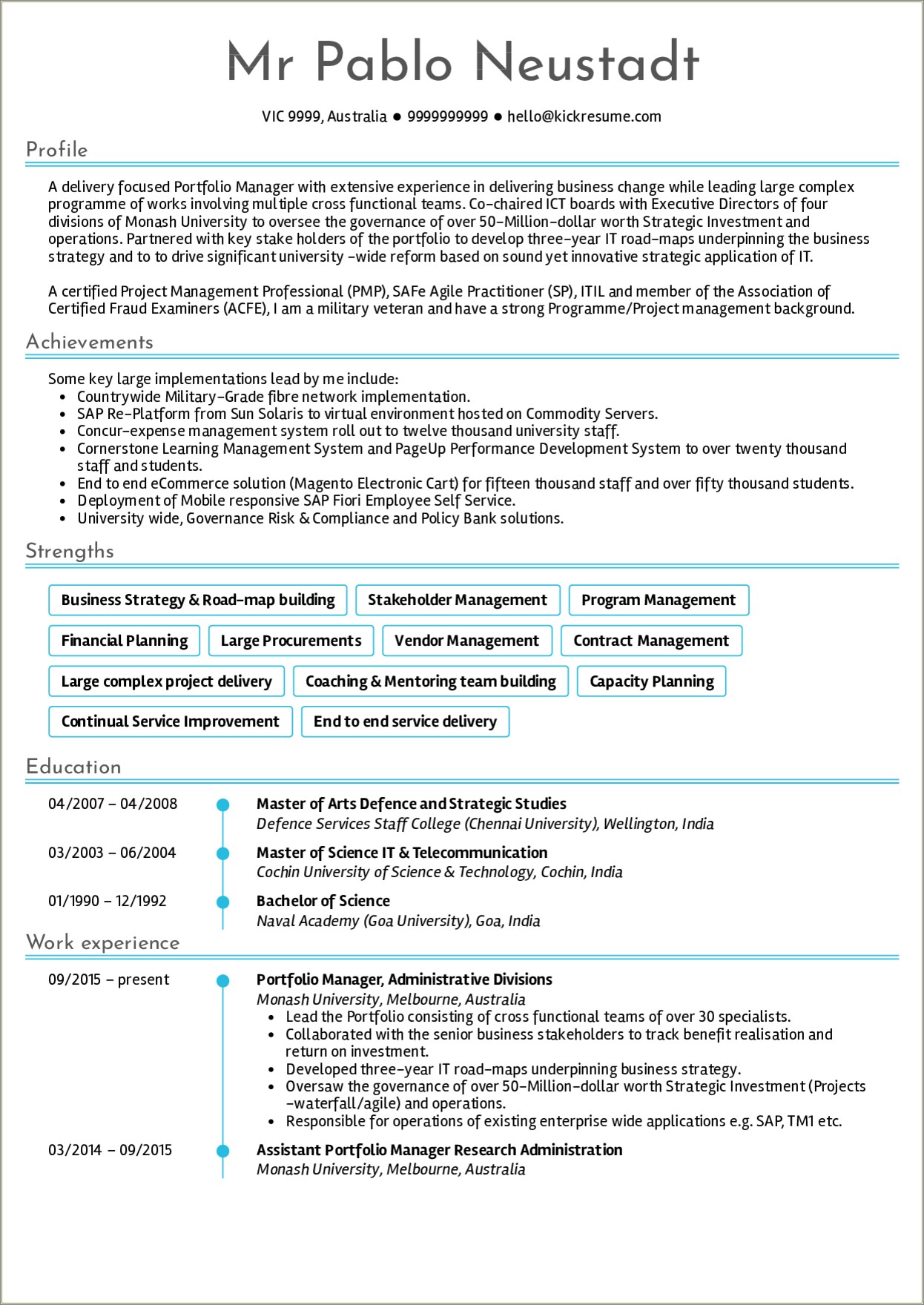 Technical Delivery Manager Resume Example - Resume Example Gallery