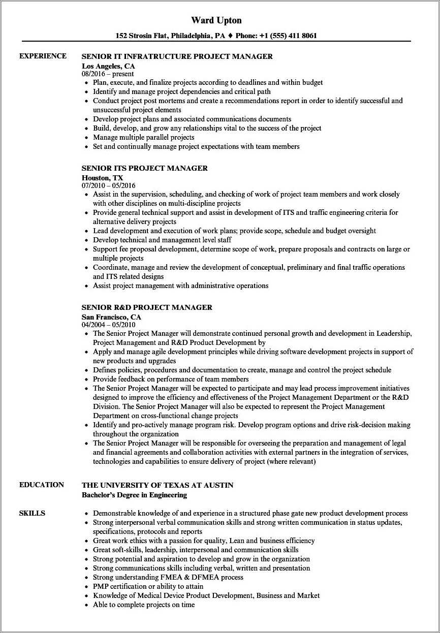 Senior Living Executive Director Sample Resumes - Resume Example Gallery