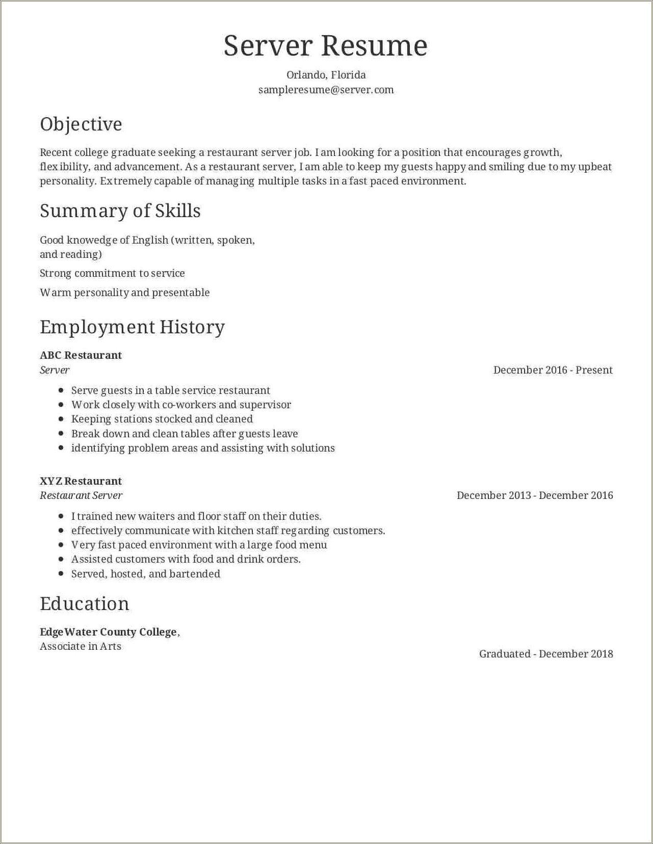 server-career-objective-for-resume-resume-example-gallery