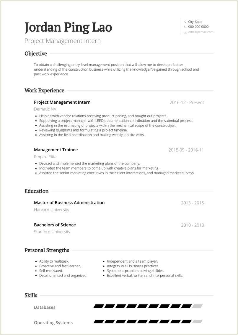 skills and abilities for management resume