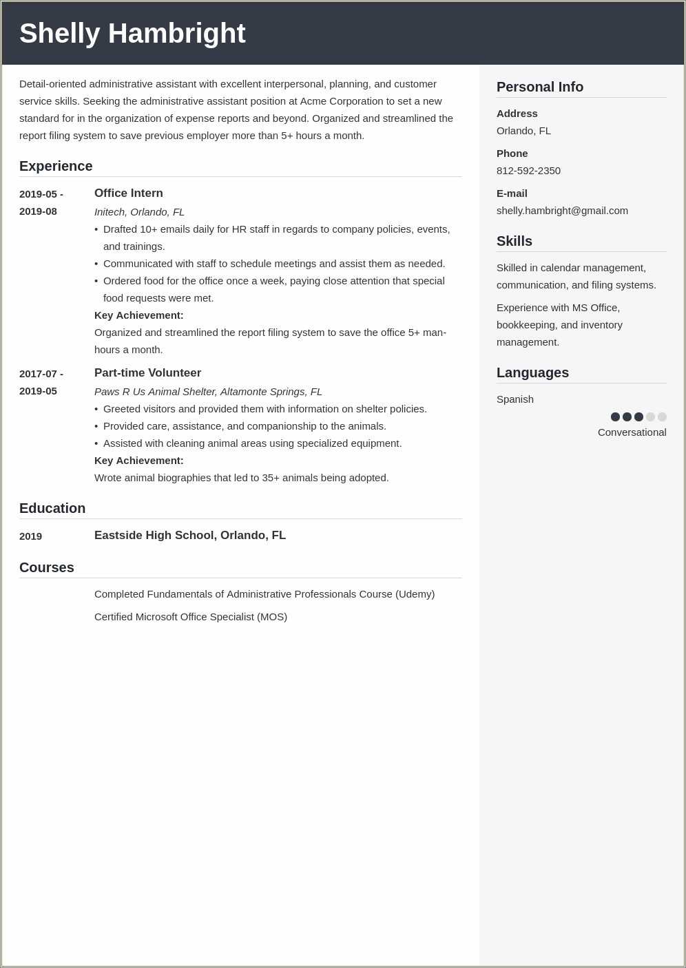 Skills Based Resume Template Administrative Assistant - Resume Example ...