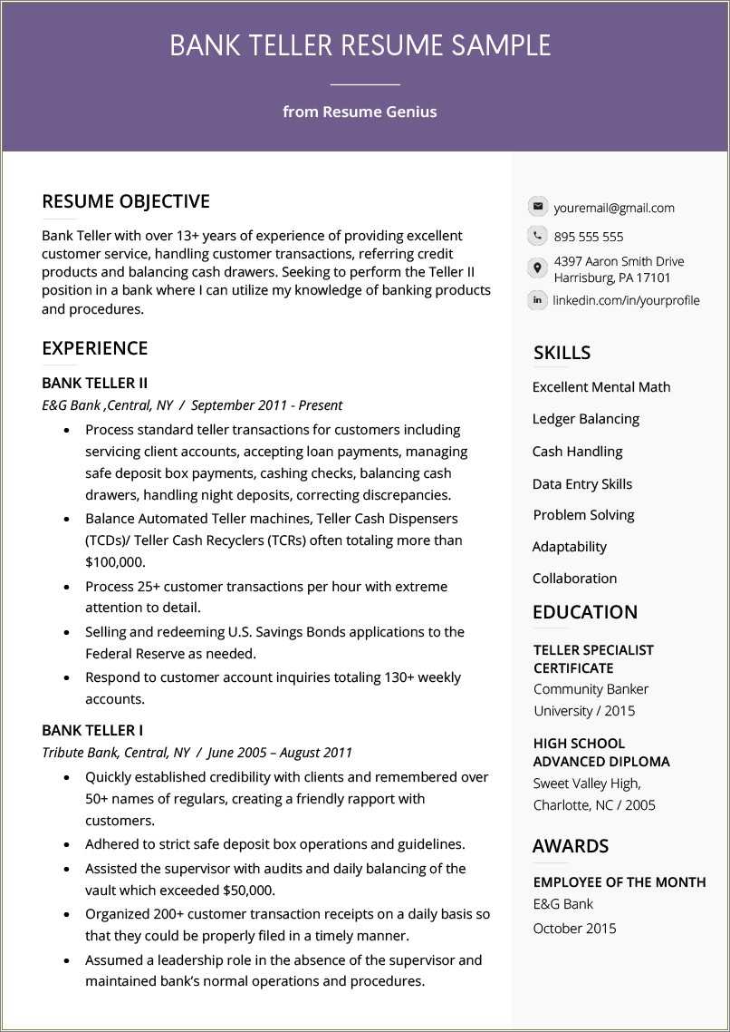 Skills For Cash Handling Resume Resume Example Gallery